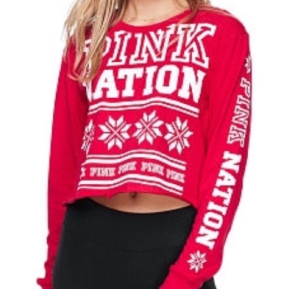 PINK Victoria's Secret Tops - NWT PINK VS Campus Crop Tee